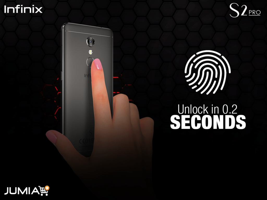 the Infinx S2 pro has a fingerprint sensor