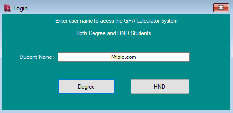 The Application by Shadrack Inusah supports Degree and HND students