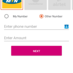 Mula Mobile App Airtime Screen