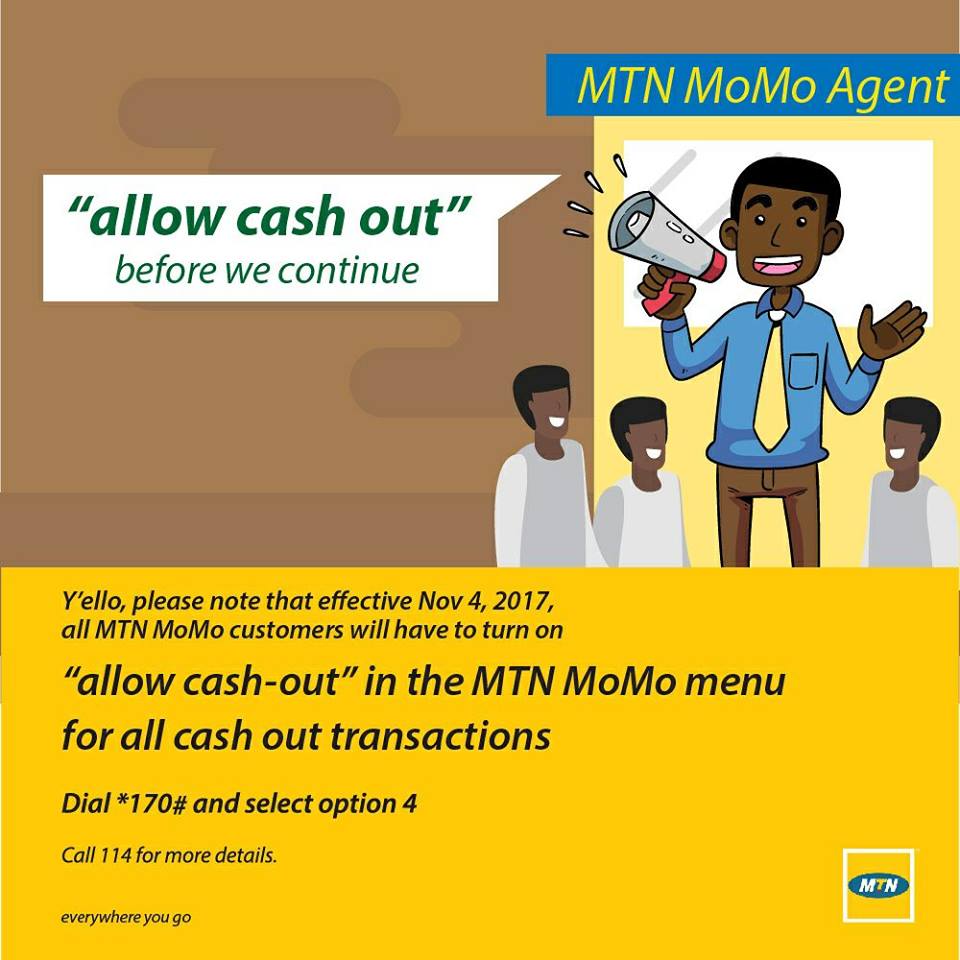 MTN Ghana Introducing “Allow Cash Out” Feature again to curb fraud