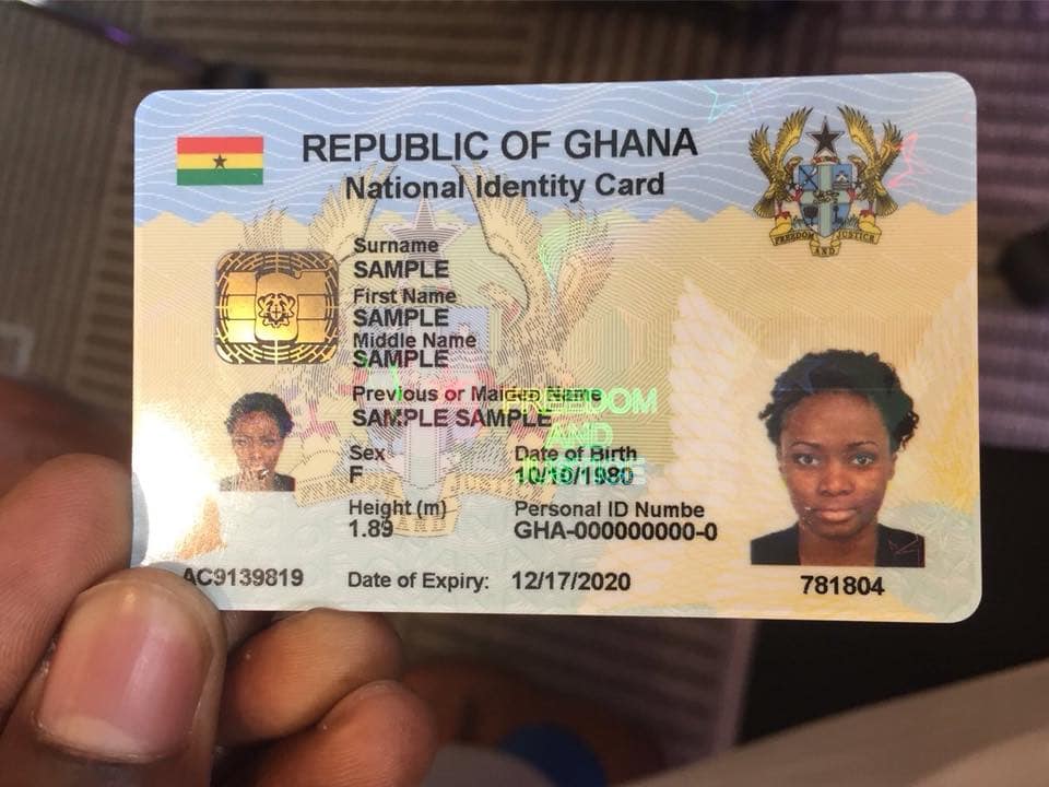 A ghana Card in the hands of a Ghanaian