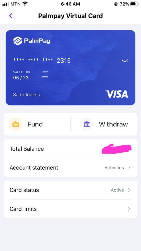 PalmPay Prepaid Card, Zone3Tech